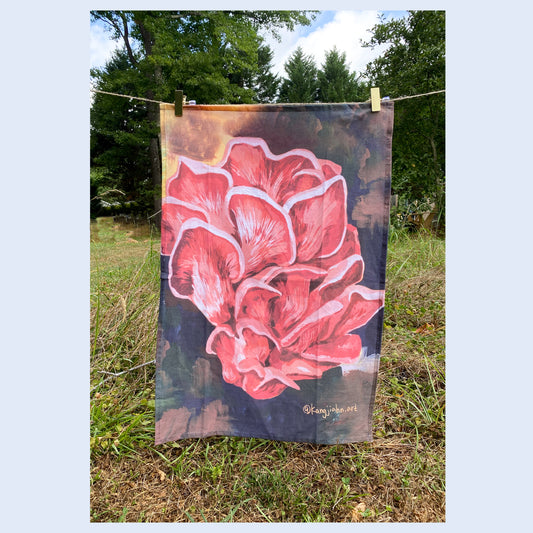 Pink Oyster Mushroom Tea Towel